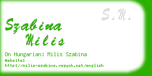szabina milis business card